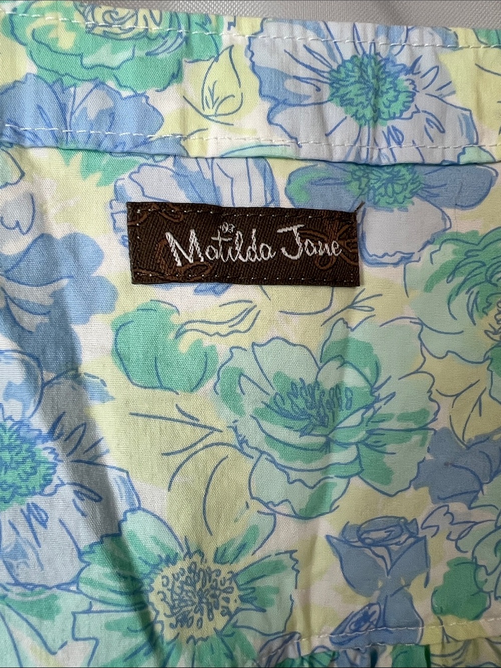 Matilda Jane aqua Azaleas woven floral print dress NWOT size 6 - Picture 10 of 14
